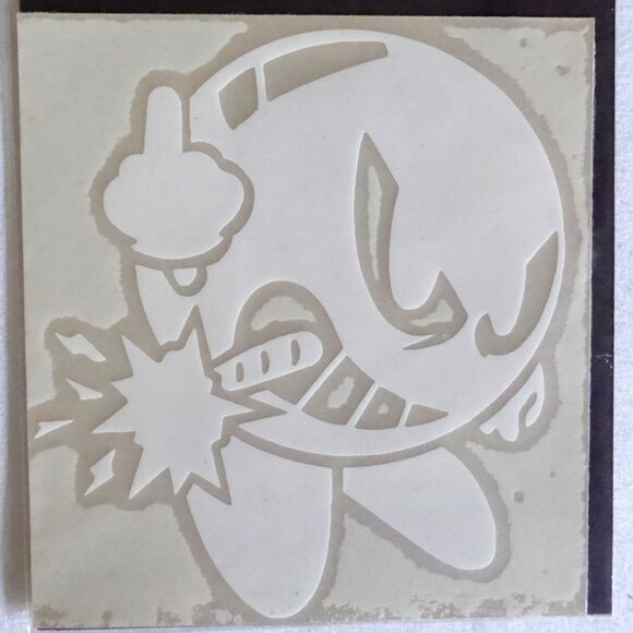 NEW 3.5” x 4” F BOMB SCREW DANGER WHITE WINDOW STICKER VINYL DECAL - Picture 1 of 2